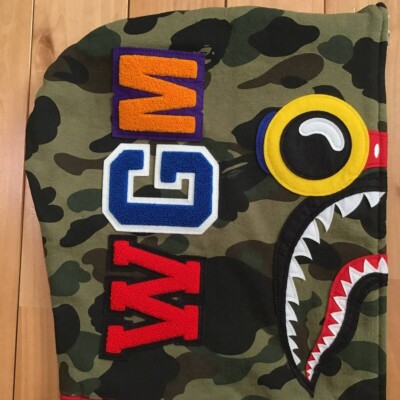 BAPE × HEBRU BRANTLEY FLYBOY Shark Full Zip Hoodie A Bathing Ape