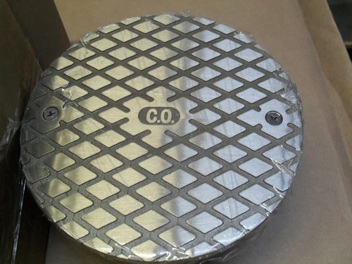 Jones Stephens D59902 3-1/2" HD PVC Cleanout Spud W/6" NB Cover Nickel - Picture 1 of 3