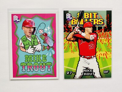 MIKE TROUT 2023 Big League Big Leaguers #BL-1 + 8 Bit Ballers Inserts Angels