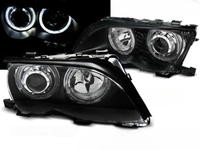 Scheinwerfer Paar BMW 3Er E46 Limousine 01-05 Angel Eyes LED Schwarz