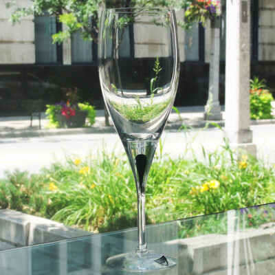 INTERMEZZO BLACK by Orrefors Goblet 9.25'' tall NEW NEVER USED made in Sweden