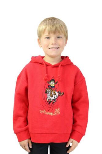 Hy Equestrian Childrens Thelwell Collection Badge Hoodie - Red - 5-6 years - Picture 1 of 1