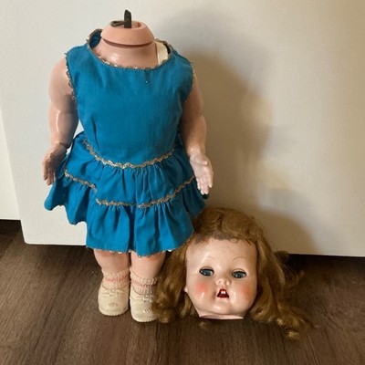 VTG Doll Pedigree England 16  Walking Flirty Eyes 1950's Head Broke Off *READ