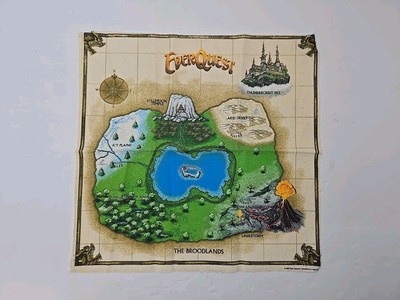 EverQuest: Dragons of Norrath Collector's Canvas Cloth Map 14'' Rare - Very Good