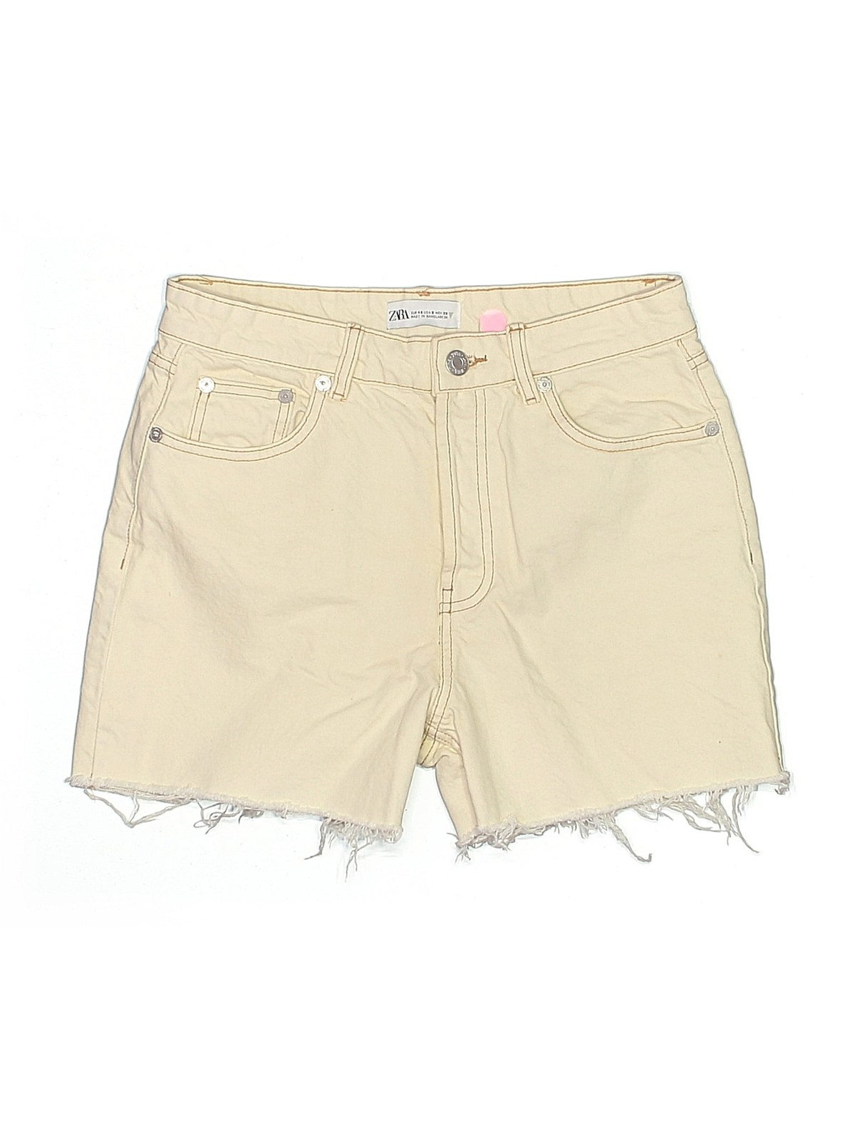 Zara Women Yellow Denim Shorts 8