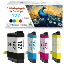 Lot Extra Hi-Yield Ink For Epson 127 WF3520 3540 7010 7510 WorkForce 545 630 845