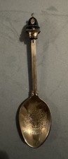 Vintage London Souvenir Spoon A Finial Resembling A British Police Helmet. VGC