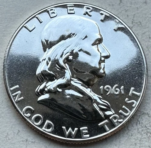 1961 Proof Franklin Half Dollar 90% Silver-INV#8701