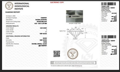 0.32 CT Natürlich Loser Diamant Rund Schliff 4.3 MM I Farbe I1 Klarheit Igi
