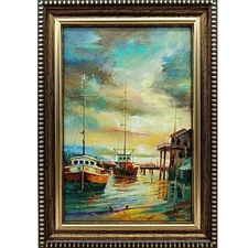 Seascape Sailboat Oil Painting Signed Original Art Realism Boat Decor 6x4