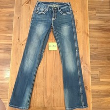 Cowgirl Tuff Bootcut Jeans Blue Medium Wash Embroidered 5-Pocket Women Denim