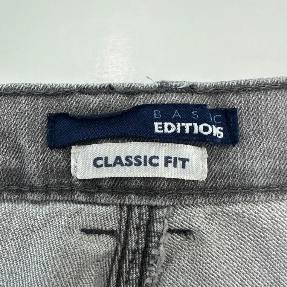 Pantalones de mezclilla grises Basic Editions calce clásico para mujer talla 8P Foto 3 de 4