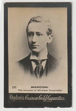 Guglielmo Marconi (#121) - c1901 Ogden's Guinea Gold Cigarette / Tobacco Card