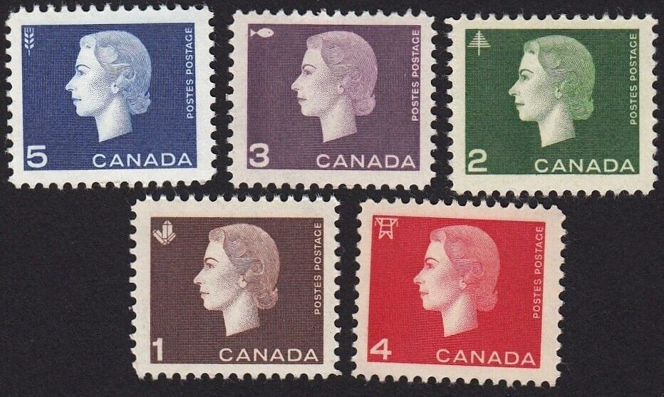 Canada 1962 Queen Elizabeth II definitives set SG 527-531 MNH mint COMBINED POST - Image 1 of 1