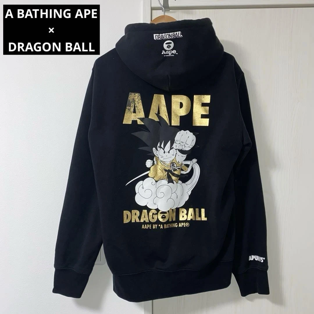 A BATHING APE (BAPE) Felpa con cappuccio Bape Dragon Ball UOMO JP taglia L usata in buone condizioni nera