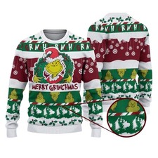 Merry Grinch Santa Wonderful Time Of The Year Ugly Christmas Sweater