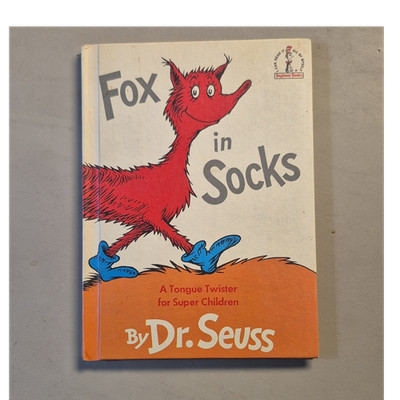 Dr. Seuss Fox in Socks Hardcover Beginner Books 1965 Tongue Twisters Vintage