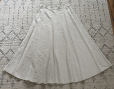 Orvis Linen Maxi Skirt 16 Tan A-Line Boho Coastal Lagenlook Neutral NWT Summer