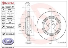 2 dischi freno Prime Line - UV Coated Brembo 09.E232.11 per Honda Odyssey RL5