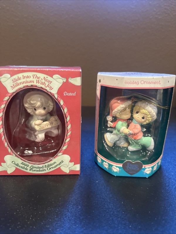 1999 Precious Moments Ornament Slide Into The Next Millennium With Joy 587788