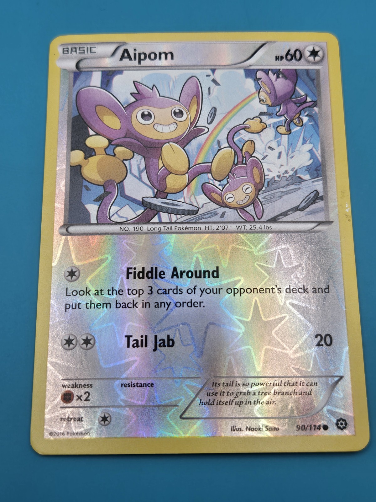 Aipom 90/114 - XY Steam Siege Pokemon Reverse Holo LP