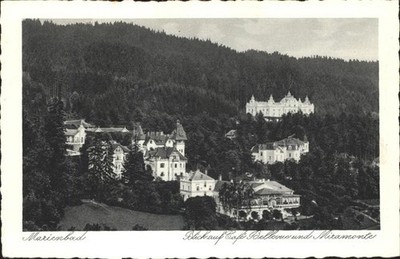 Mariánské Lázně Czech Republic Bohemia View of Cafe Restaurant Bellevue and 