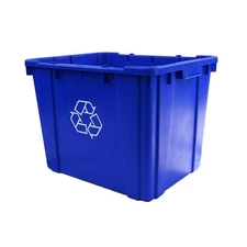 Project Source 14-Gallon Blue Indoor or outdoor Recycling Bin