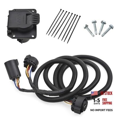 MITZONE 7-Foot 7-Pin Vehicle-Trailer Wiring Plug Harness Extension Compatible