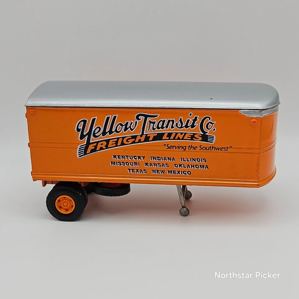 VTG Yellow Transit Co. Freight Lines Trailer w/ Removable Top Diecast 1:64 AHL - Image 2 of 4