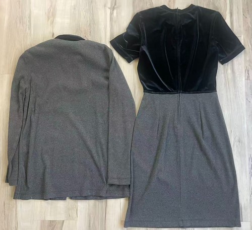 Set giacca e gonna minimalista vintage Carol Anderson California anni 90 lycra taglia 4 - Foto 2 di 14
