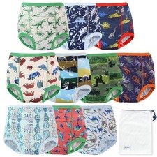 EZ Moms 10 Packs Double Absorption Potty Training Underwear for Boys Reusable To