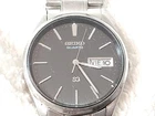 Vintage Seiko SQ Men's Black Dial Stainless Steel Day Date Watch PARTS REPAIR