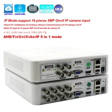 Hybrid DVR CCTV Security 4CH/8 Channels 5M-N Audio over Coaxial for 5MP 12.5Fps 