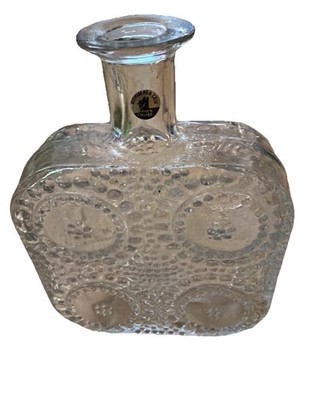Nanny Still Riihimäen Lasi Grapponia Klar Kunstglas  Glasflasche 60er Jahre
