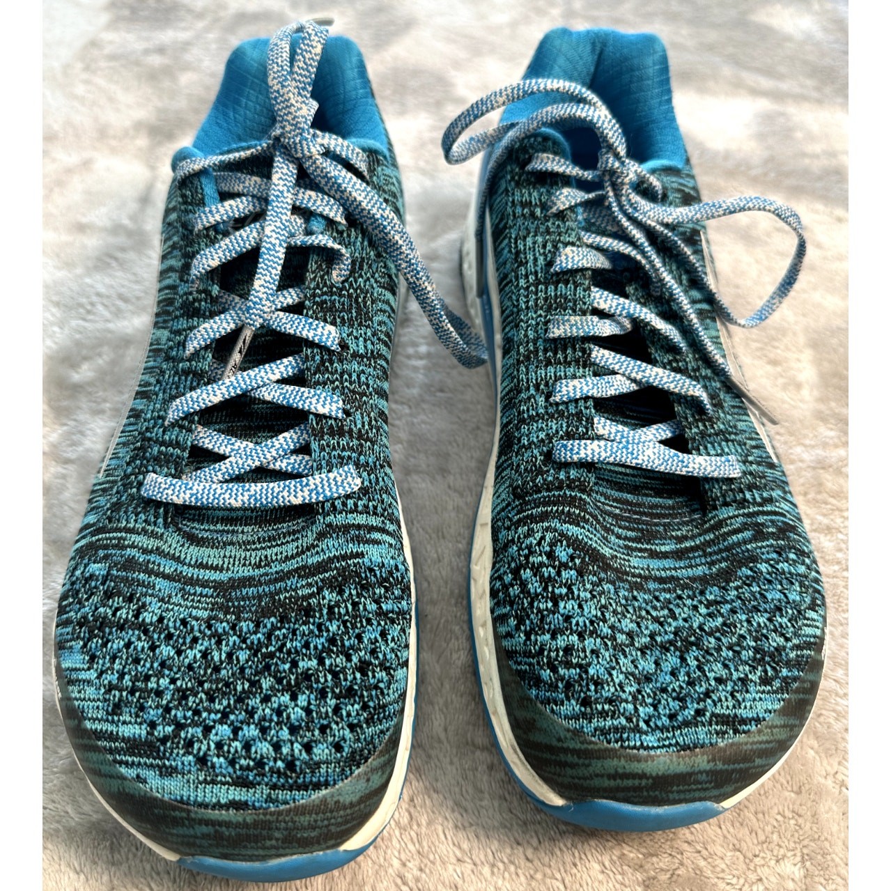 Scarpe da corsa sportive Altra Paradigm 4 blu nere in maglia sneakers donna taglia 10