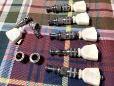 Five Vintage Tulip Button Banjo Friction Tuners + Parts, Grover