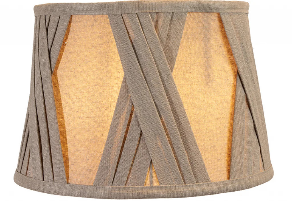 Lampshade Brown 12"" Tapered Mocha Gathered Fabric 310mm Oaks Lighting G907/12 MO