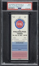 1990 Charles Barkley Bill Laimbeer Brawl Ticket Stub Detroit Philly 4/19 PSA 4