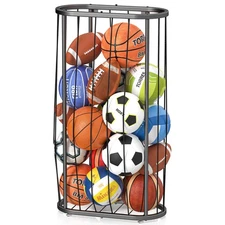 41-Inch Large Ball Storage, Freestanding & Wall Mount Basketball Holder Rack,...