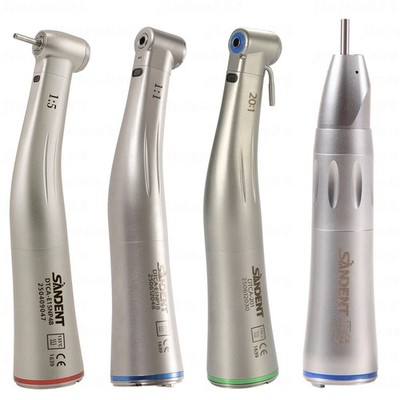 Dental 1:5 1:1 Red Contra Angle Low Speed Handpiece w/ Optic Fiber LED X95L/X25L