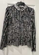womens black and white tops