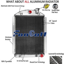 3 Rows Aluminum Radiator For 1941-1945 1942 Chevy Pickup Truck Small Block V8at