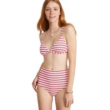 Vineyard Vines NWT Red White Striped Underwire Bikini Ultra High Waist Set Small