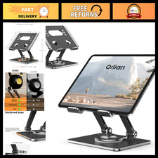 Adjustable Tablet Stand Holder - 360 Rotating Base, Dual Rod, Fits 5.8-12.9 De