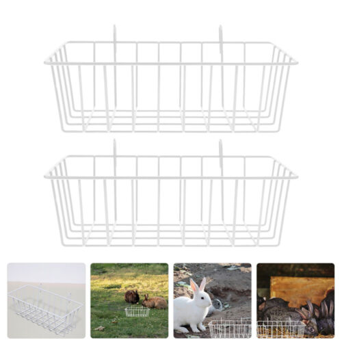  2 pz alimentazione fieno di coniglio ferro bianco pratico distributore di cibo per conigli - Foto 1 di 12