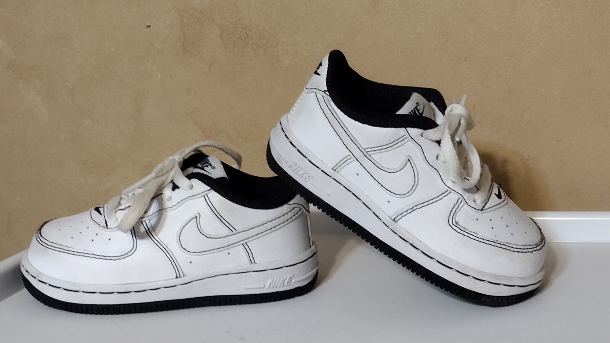 nike air force 1 contrast stitch Unisex Baby Shoes Size 7c Boy/Girl white  black | eBay