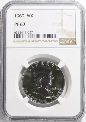 1960 Franklin Silver Half Dollar NGC Proof-67 Philadelphia Mint