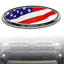 9inch Red FRONT GRILL Tailgate US Flag Oval Emblem Badge For Ford F-150 2004-14