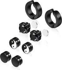 aretes magneticos para hombre mujer 4 pares pendientes hombres regalo novio