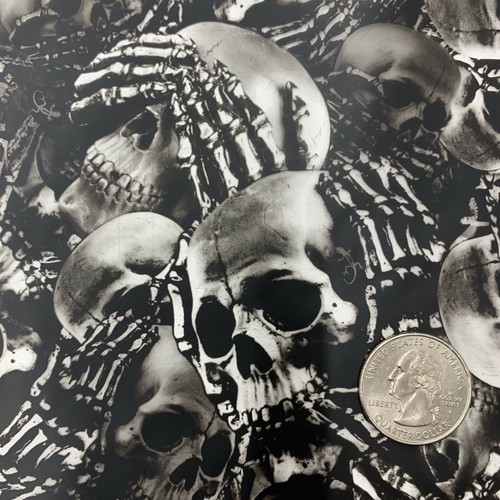Hydrographic film ACT See No Evil Skeleton Skulls 7' x 20" hydro dip dipping - Picture 3 of 4